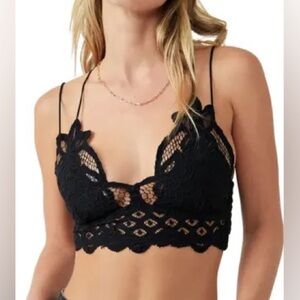 Free People black lace bralette top